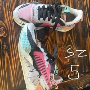 Colorful Athletic Sneakers - Size 5